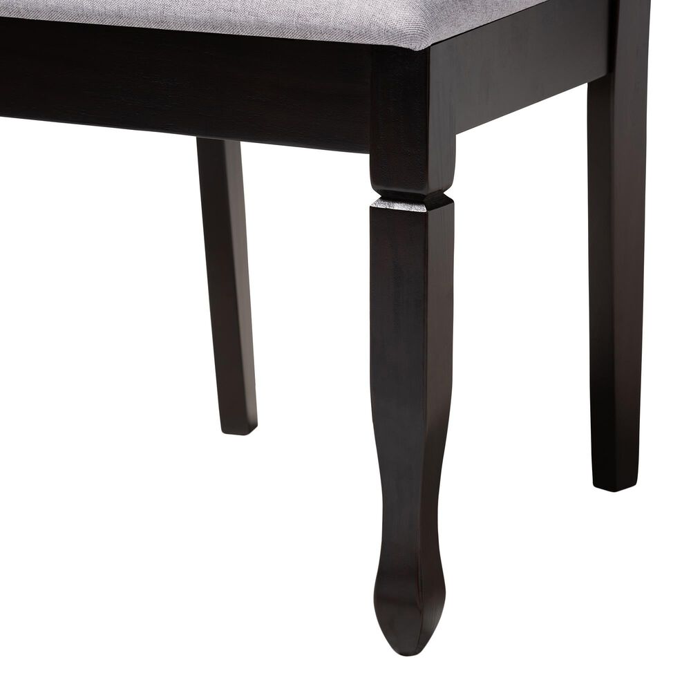 Baxton Studio Reneau Side Chair with Gray Cushion in Espresso Brown (Set of 4), , large
