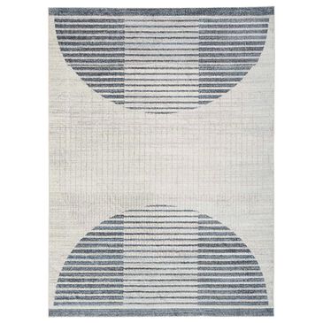 Nourison Astra Machine Washable ASW03 2"2" x 4" Ivory and Blue Area Rug, , large