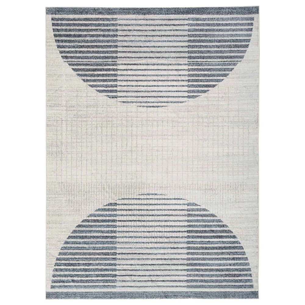 Nourison Astra Machine Washable ASW03 2"2" x 4" Ivory and Blue Area Rug, , large
