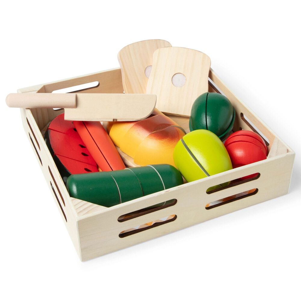 Melissa &amp; Doug Wooden Cutting Food Play Food Set, , large