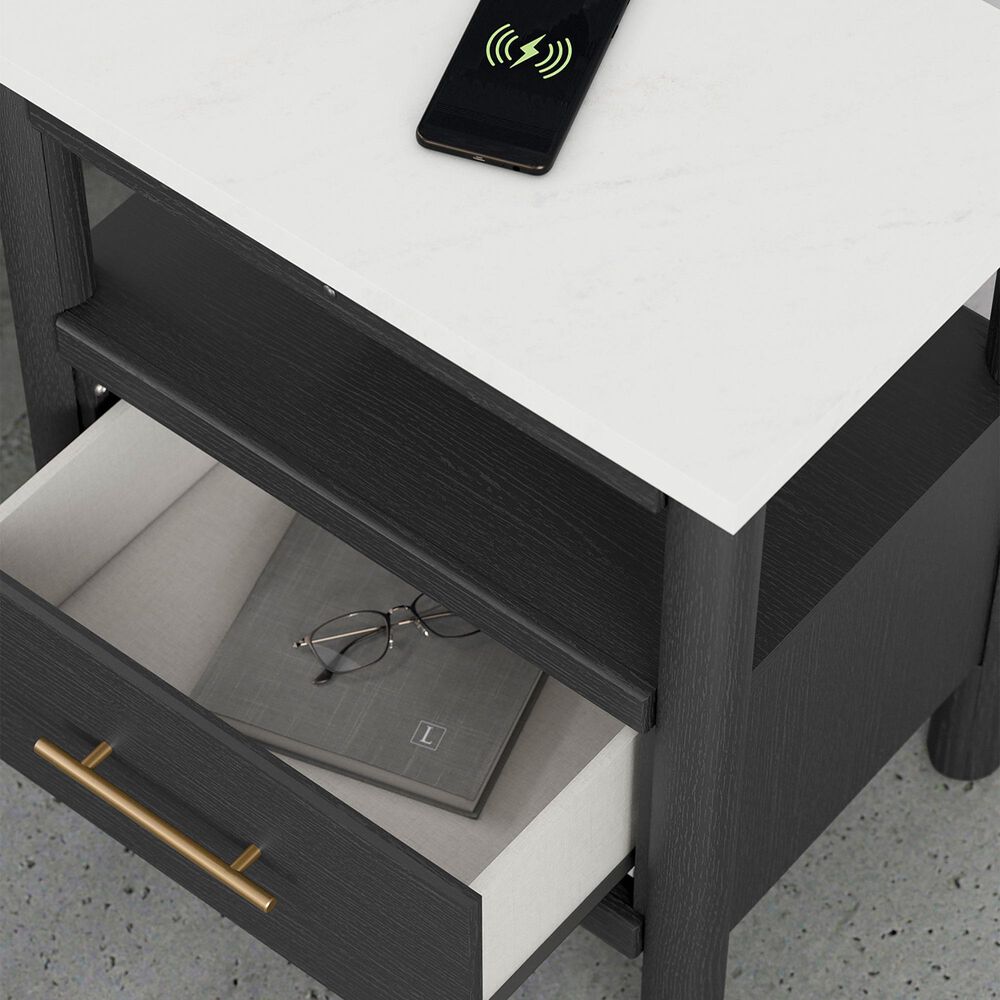 Ashley Cadmori 1-Drawer Nightstand in Matte Black and White, , large