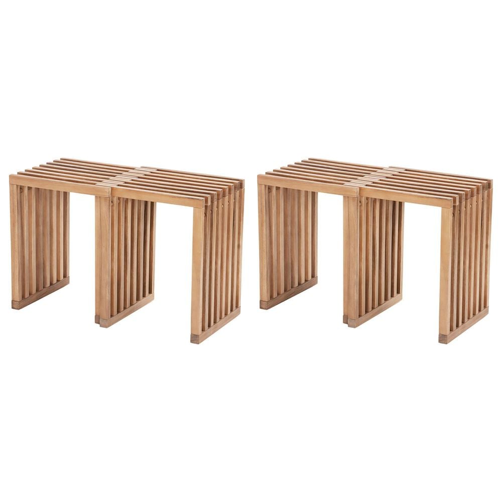 Zuo Modern Riviera Patio Extendable Stool in Natural &#40;Set of 2&#41;, , large