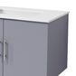 Lexora Home Geneva 72" Double Bathroom Vanity in Dark Grey with 2 cm White Quartz Top and Rectangular Sinks, , large
