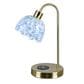 Slatehouse 15.75" Task Lamp with Blue Ceramic Decal Shade in Gold, , large