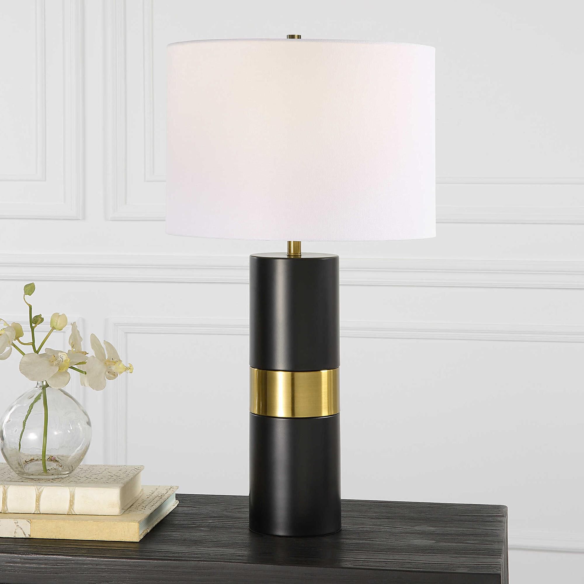 Large black and gold table lamp discount
