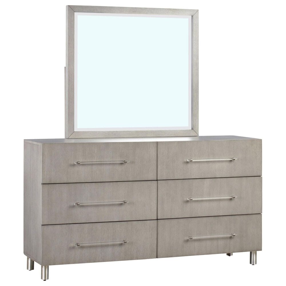 Urban Home Argento 6-Drawer Dresser and Mirror in Misty Grey, , large