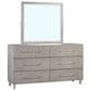 Urban Home Argento 6-Drawer Dresser and Mirror in Misty Grey, , large
