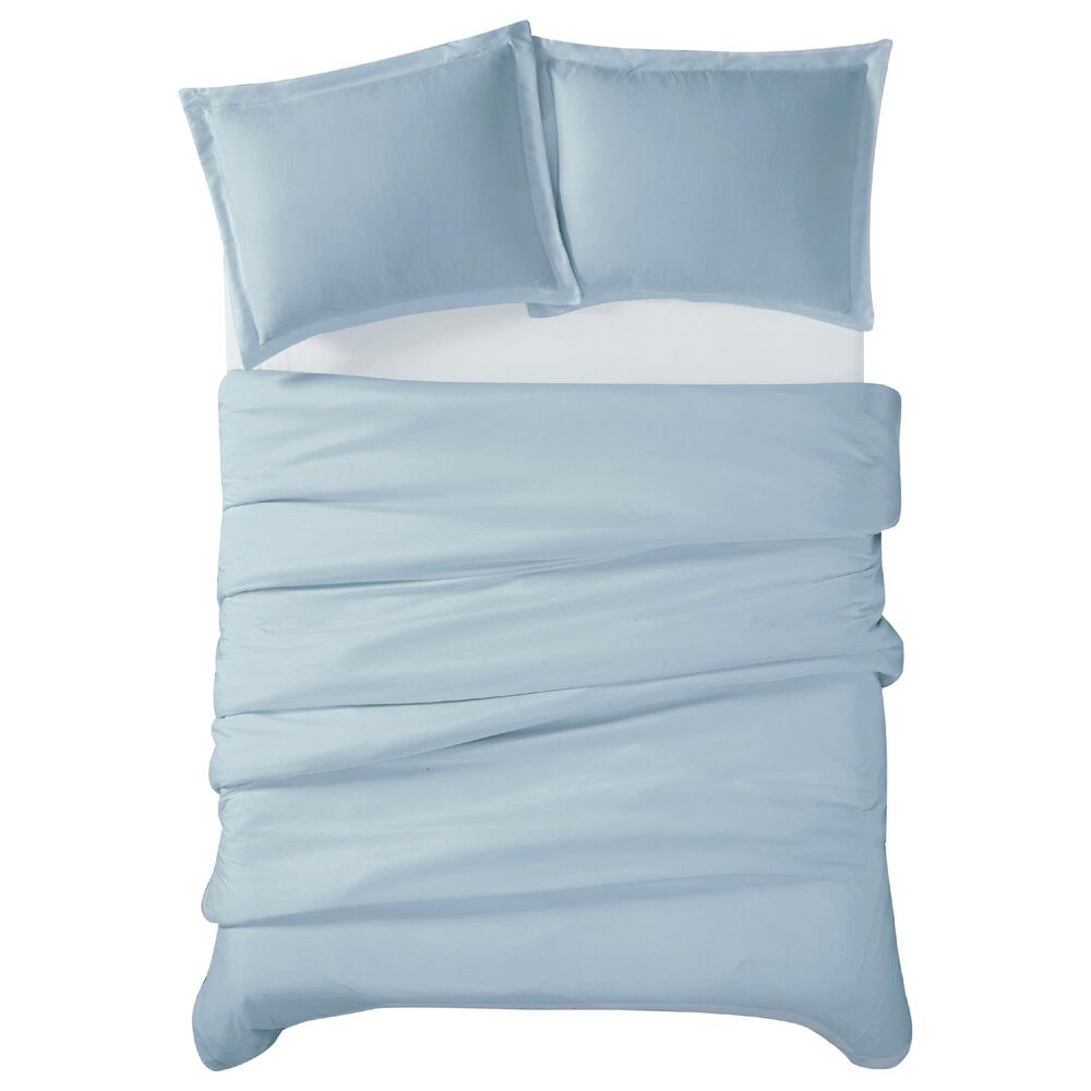 Pem America Cannon Solid 3-Piece Full/Queen Duvet Cover Set in Light Blue, , large