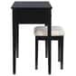 Linon Home Decor Virginia Vanity with Stool in Black, , large