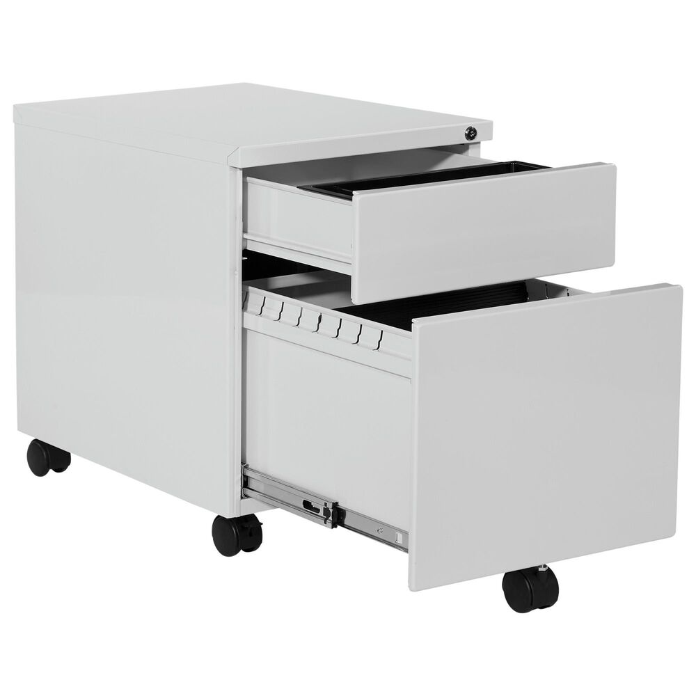 OSP Home 22&quot; 2-Drawer Mobile File in White, , large