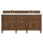 James Martin Vanities Lorelai 72"Double Vanity in Mid-Century Walnut with 3 cm Victorian Silver Quartz Top, , large