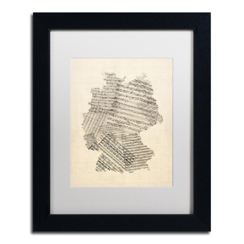Timberlake Michael Tompsett "Old Sheet Music Map of Germany" Matted Framed Art, , large