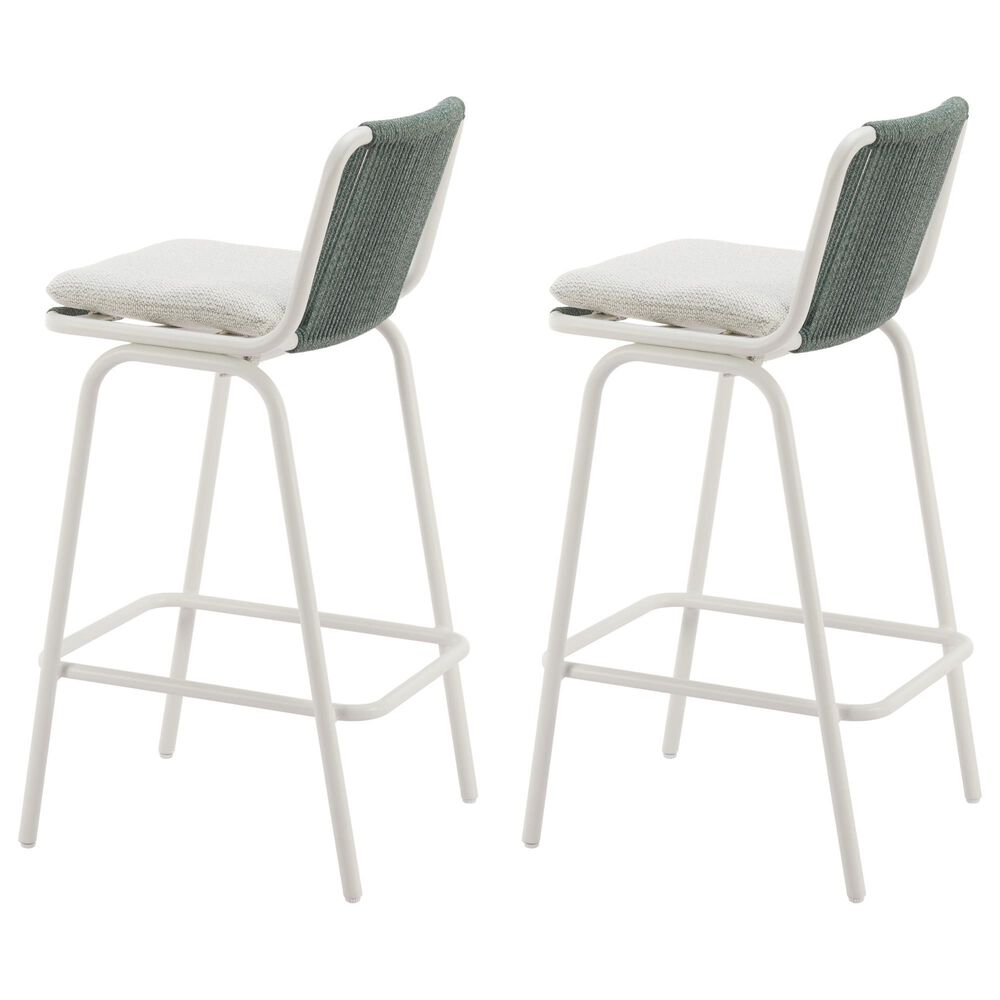 Zuo Modern Luft Patio Barstool in Beige and Green (Set of 2), , large