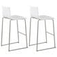 Lumisource Mara Barstool with White Cushion in Stainless Steel (Set of 2), , large