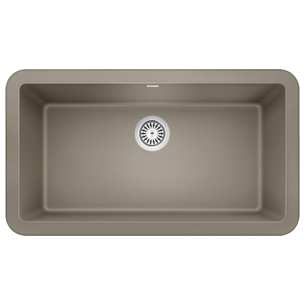 Blanco Ikon 33&quot; Apron Single Bowl Farmhouse Sink in Truffle, , large