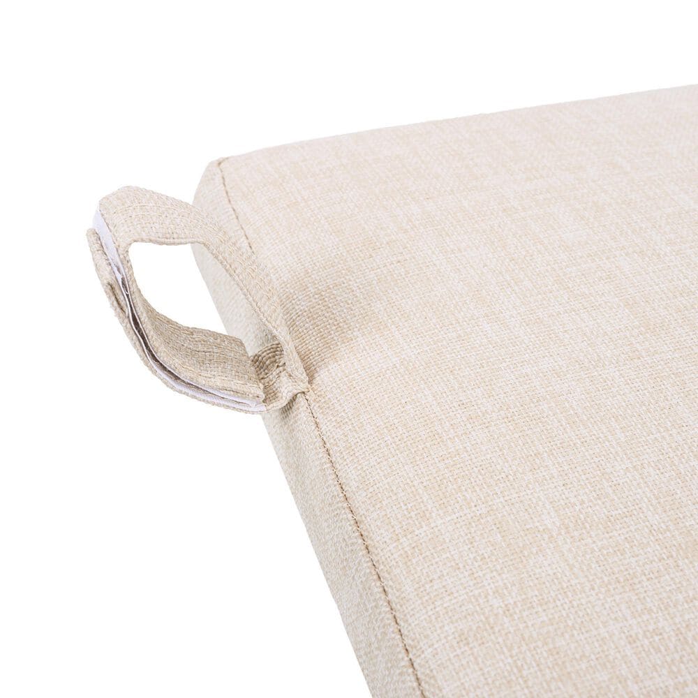 Hearth and Haven Outdoor Dining Chair with Rope Design Back and White Frame in Beige (Set of 2), , large