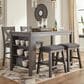 Ashley Caitbrook 5-Piece Counter Height Dining Table Set in Antiqued Gray Wash, , large
