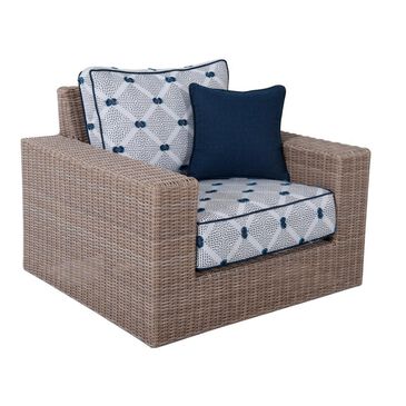 Amber Shores Odeon Swivel Chair in Fil Kelly Indigo Blue, , large