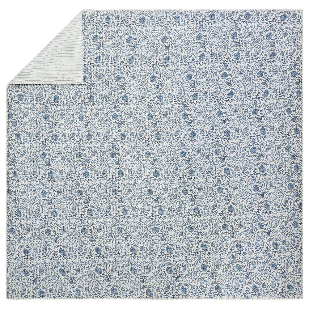 Peking Handicraft Eden Paisley 3-Piece King Quilt Set in Blue, , large