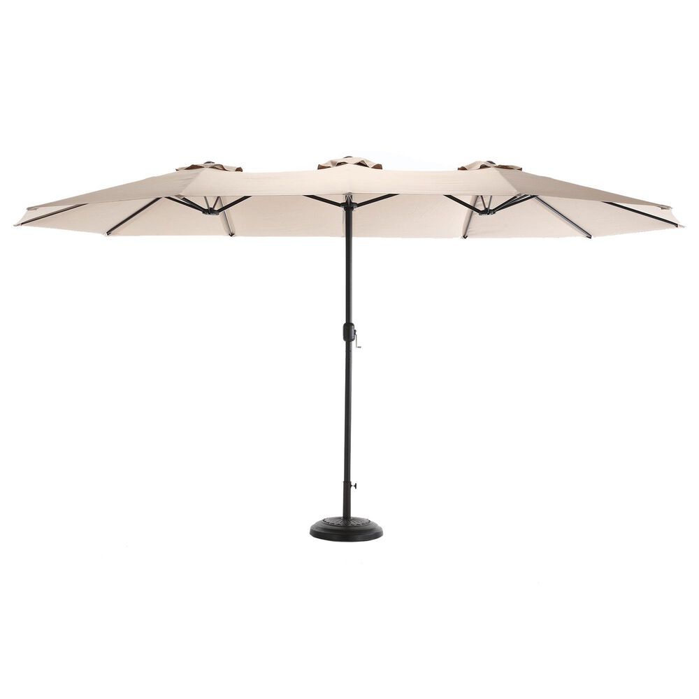 Hearth and Haven 14.8&#39; Double Sided Outdoor Umbrella without Base in Khaki, , large