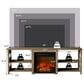 Noviland 63" Fireplace TV Stand with Storage Shelves in Flagstaff Oak, , large