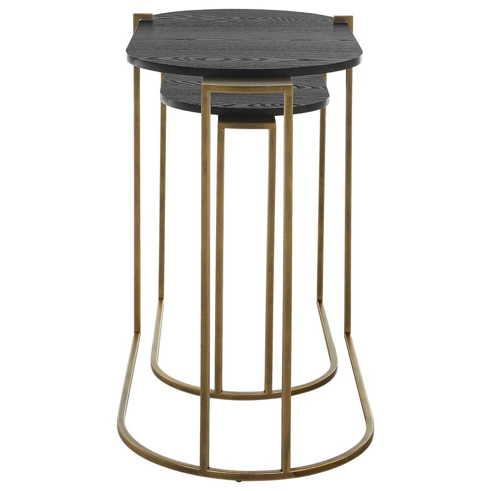 Uttermost Aztex 2-Piece Nesting Table Set in Antique Brass, , large