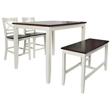 Waltham Asbury Park 4-Piece Counter Dining Set in White and Autumn, , large