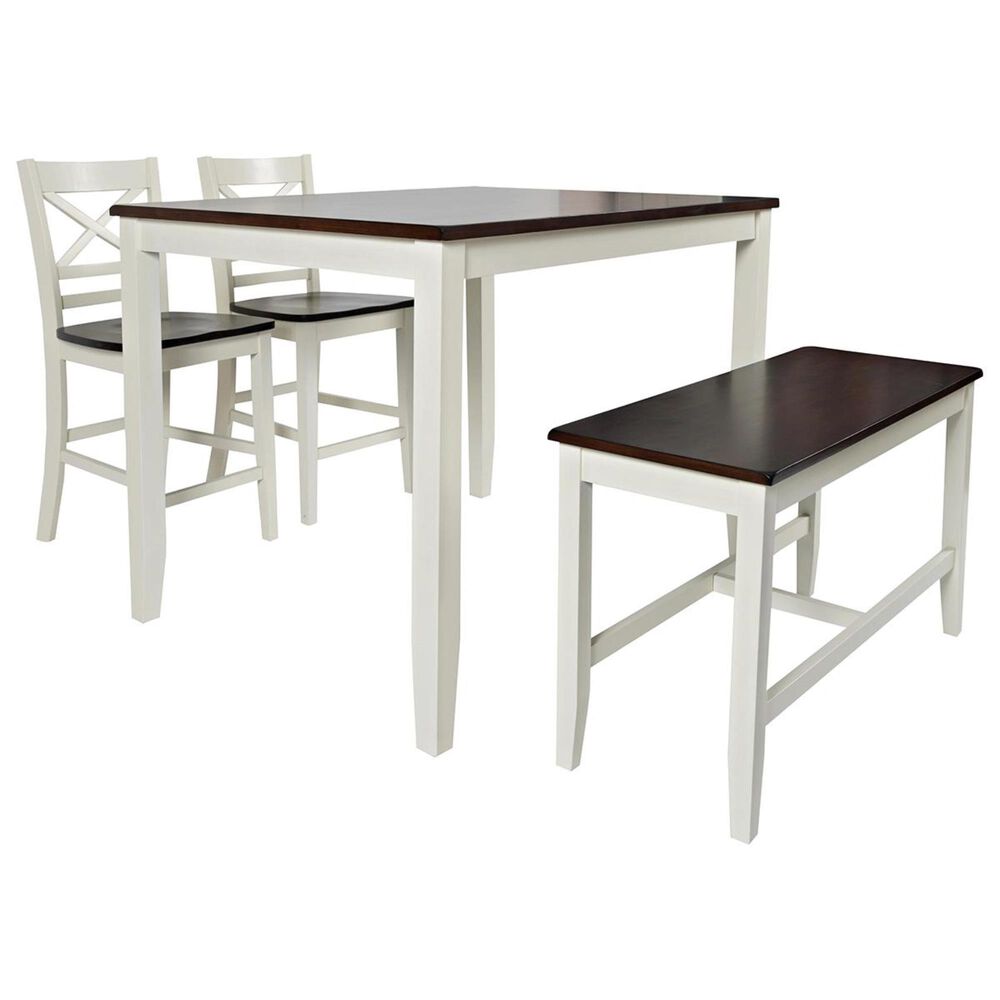 Waltham Asbury Park 4-Piece Counter Dining Set in White and Autumn, , large