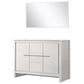Lexora Home Lafarre 48" Double Bathroom Vanity in Navy Blue with 2 cm White Quartz Top, Rectangular Sinks and 43" Mirror, , large