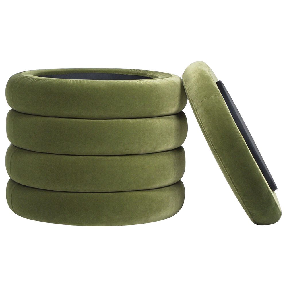 Jennifer Taylor Home Fuji Storage Ottoman in Olive Green, , large