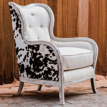 Uttermost Chalina Armchair in Dark Chocolate and Milky White Velvet, , large