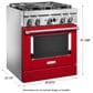 KitchenAid 30" Professional Smart Dual Fuel Range in Passion Red, , large