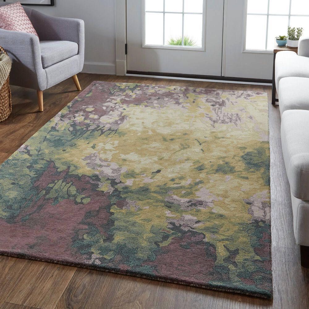 Feizy Amira 3&#39;6&quot; x 5&#39;6&quot; Purple and Green Area Rug, , large