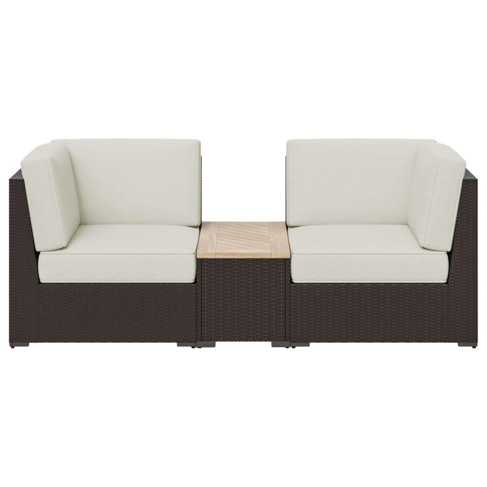 Homestyles Palm Springs 3-Piece Patio Set with Storage Table in Brown, , large
