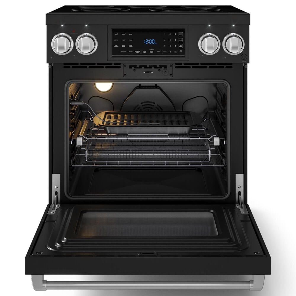 Thork Kitchen Gordon Ramsay 4.55 Cu. Ft. 30&quot; Professional Electric Range with Stainless Steel Handle Kit in Black, , large