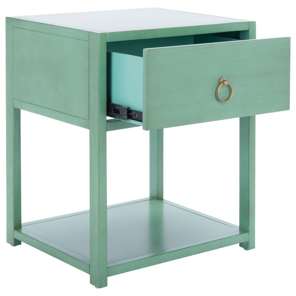Safavieh Yudi 1 Drawer Nightstand in Turquoise, , large