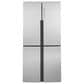 Haier 16.4 Cu. Ft. Counter Depth Quad Door Refrigerator in Stainless Steel, , large