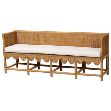 Baxton Studio Seranay Dining Bench in Light Honey, , large