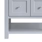 James Martin Vanities Breckenridge 30" Single Bathroom Vanity in Serenity Blue with 3 cm Eternal Jasmine Pearl Quartz Top and Rectangular Sink, , large