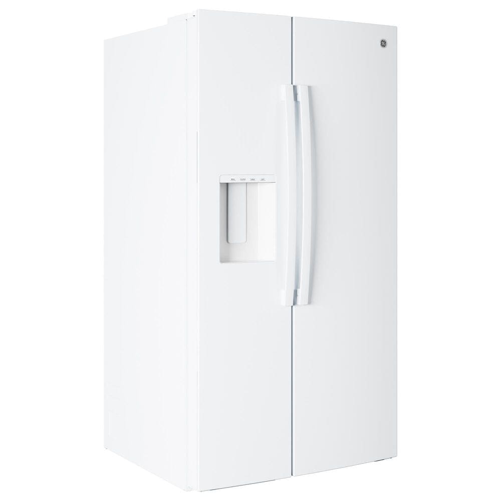 GE Appliances 28 Cu. Ft. Side-By-Side Refrigerator with Extra Tall Dispenser and In-Door Icemaker in White, , large