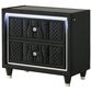 Pacific Landing Lorient 2 Drawer LED Nightstand in Black with AC Outlets and USB Ports, , large