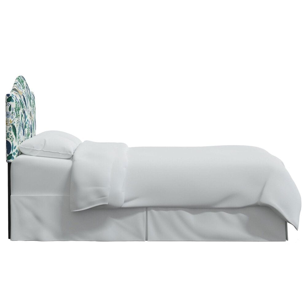 Rifle Paper Co Crafted by Cloth &amp; Company Mayfair Queen Headboard in Peacock Blue/White, , large