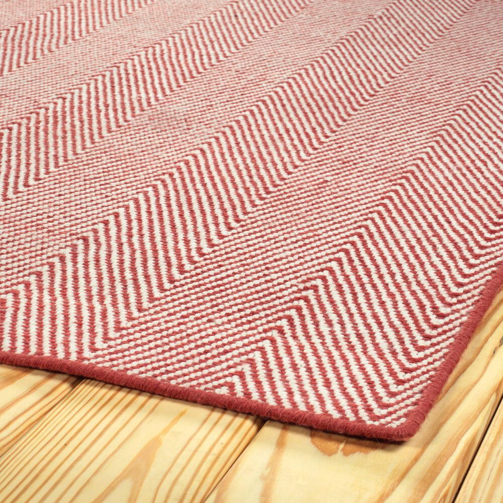 Kaleen Rugs Ziggy ZIG01-99 3&#39; x 5&#39; Coral and White Indoor/Outdoor Area Rug, , large
