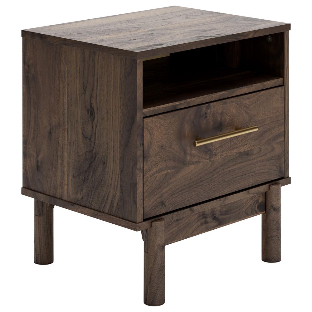 Ashley Calverson 1-Drawer Nightstand in Mocha, , large
