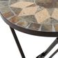 Hearth and Haven Silvester Outdoor Round Folding End Table in Beige and Black, , large