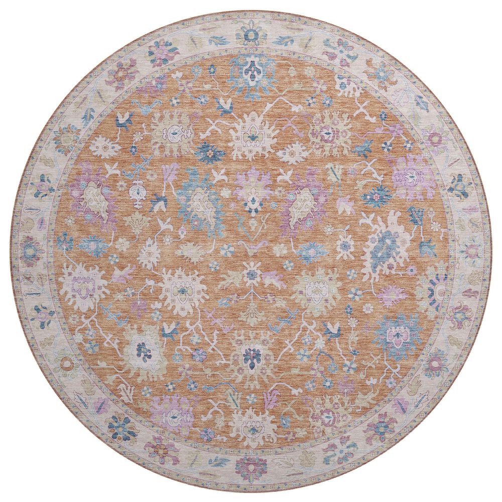 Dalyn Rug Company Hatay 8" Round Orange Area Rug, , large