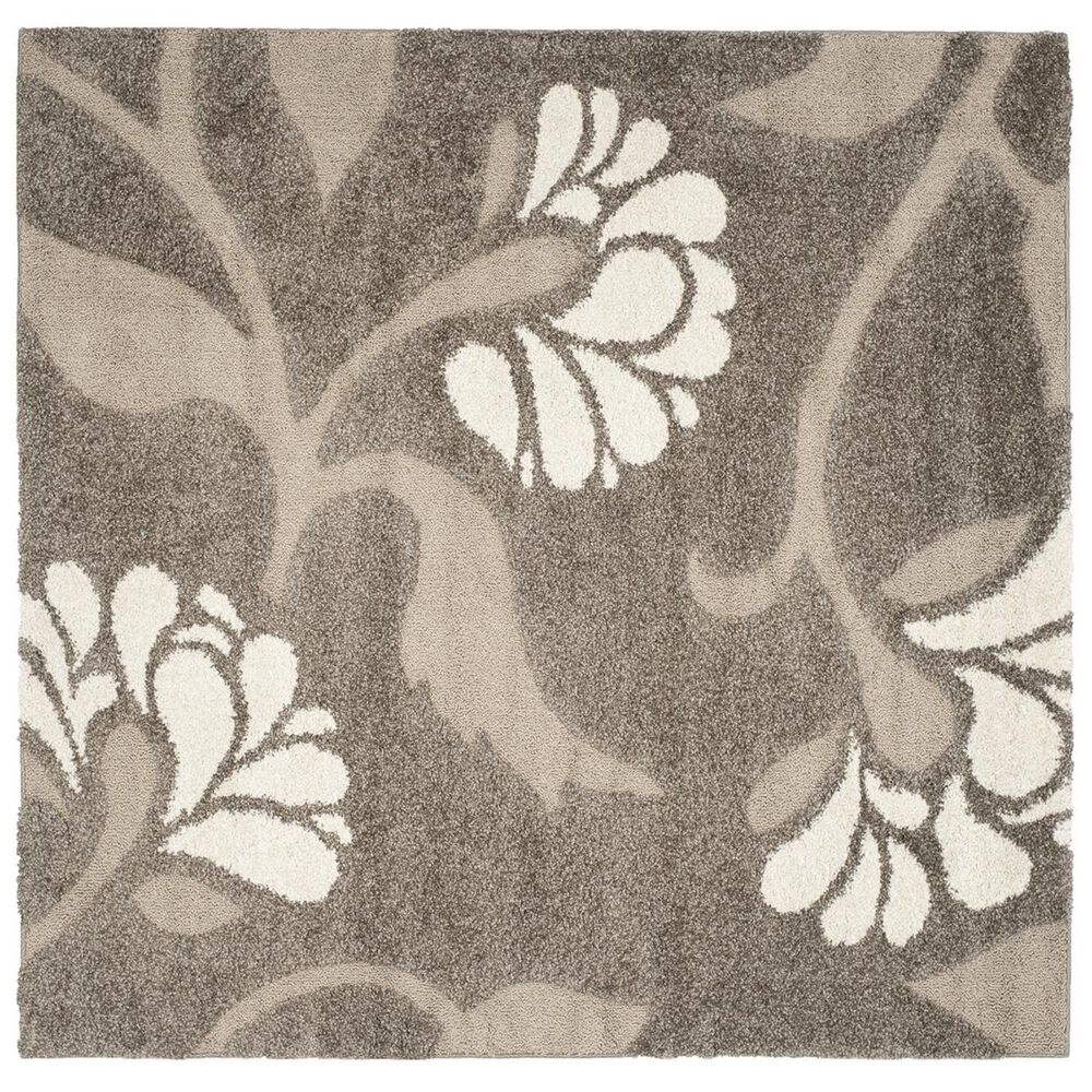 Safavieh Florida Shag SG459-7913-5SQ 5&#39; x 5&#39;  Smoke/Beige Square Rug, , large