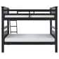 Linon Home Decor Beckett Twin Over Twin Bunk Bed in Black, , large