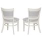 Linon Home Decor Lainey Side Chair with Light Grey Stripe Cushion in White (Set of 2), , large
