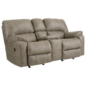 HomeStretch Sapphire Manual Rocking Loveseat with Console in Canyon Fog, , large